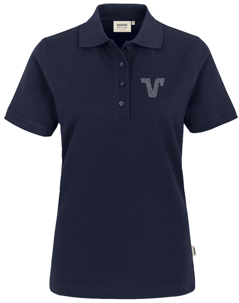 Damen Polo Mikralinar | gröberer Strick mit klassischer Polo-Struktur | Tinte