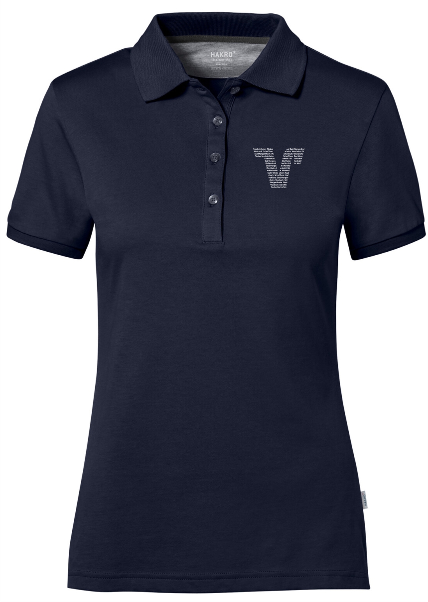Damen Polo Cotton Tec | feiner Stoff & glatte Oberfläche | Tinte