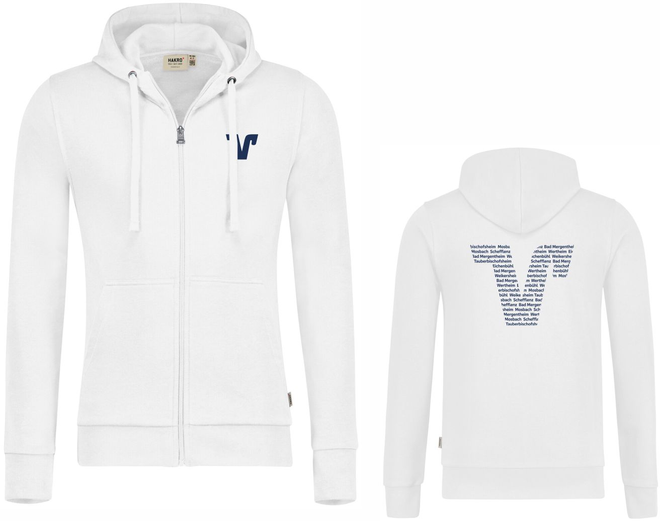 Kapuzen-Sweatjacke Premium | Weiß