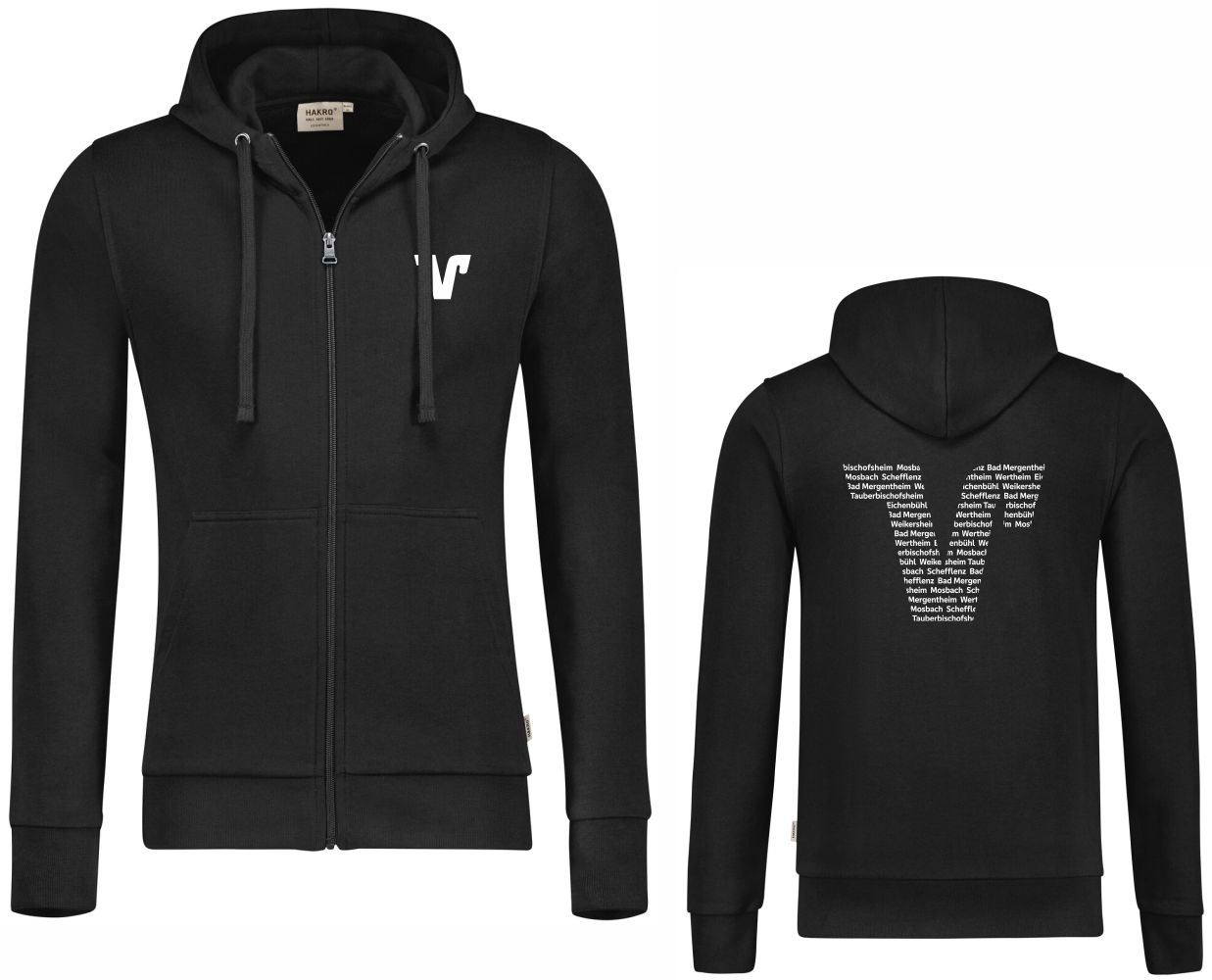 Kapuzen-Sweatjacke Premium | Schwarz